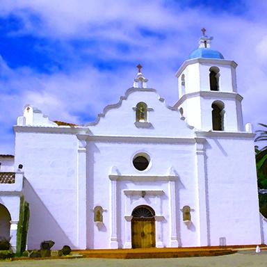 Original art, souvenir & collectible products celebrating the history of Mission San Luis Rey de Francia (San Luis Rey).