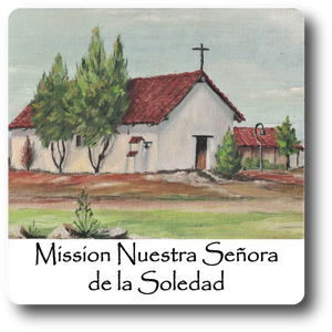 10-14013 Mission Soledad Magnet 3" x 3" Aluminum - Mission Soledad Painting