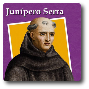 10-14025 Junipero Serra Magnet 3" x 3"